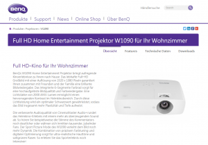 BenQ W 1090: Top-Farben, guter Sound