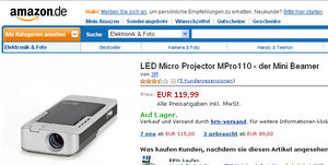 LED Micro Projector MPro110 - der Mini Beamer Foto: Amazon.de